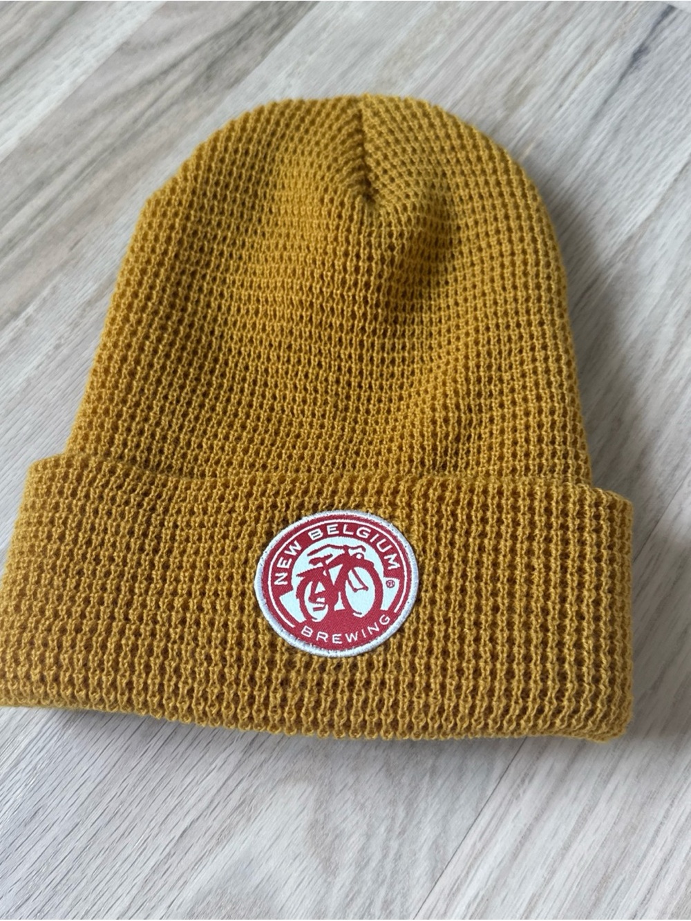 New Belgium Brewery Waffle Knit Mustard Beanie Adult One Size New